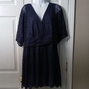 Lilly Pulitzer Navy Blue Parigi Skort Romper Size XL NWOT